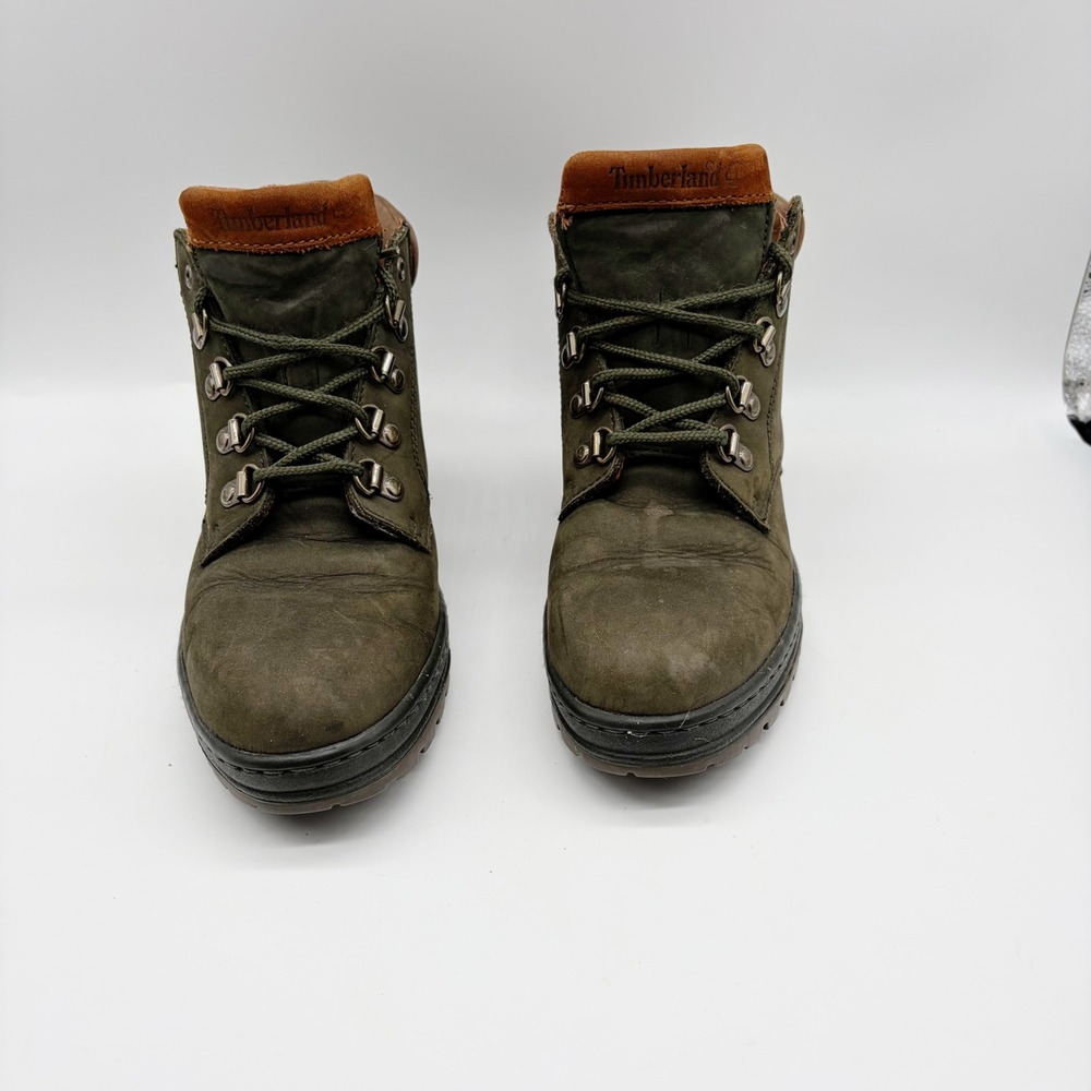 Timberland Boots Womens 9 Green Euro Hiker Ankle Nubuck Leather 69560 Laced Lug - Picture 7 of 8